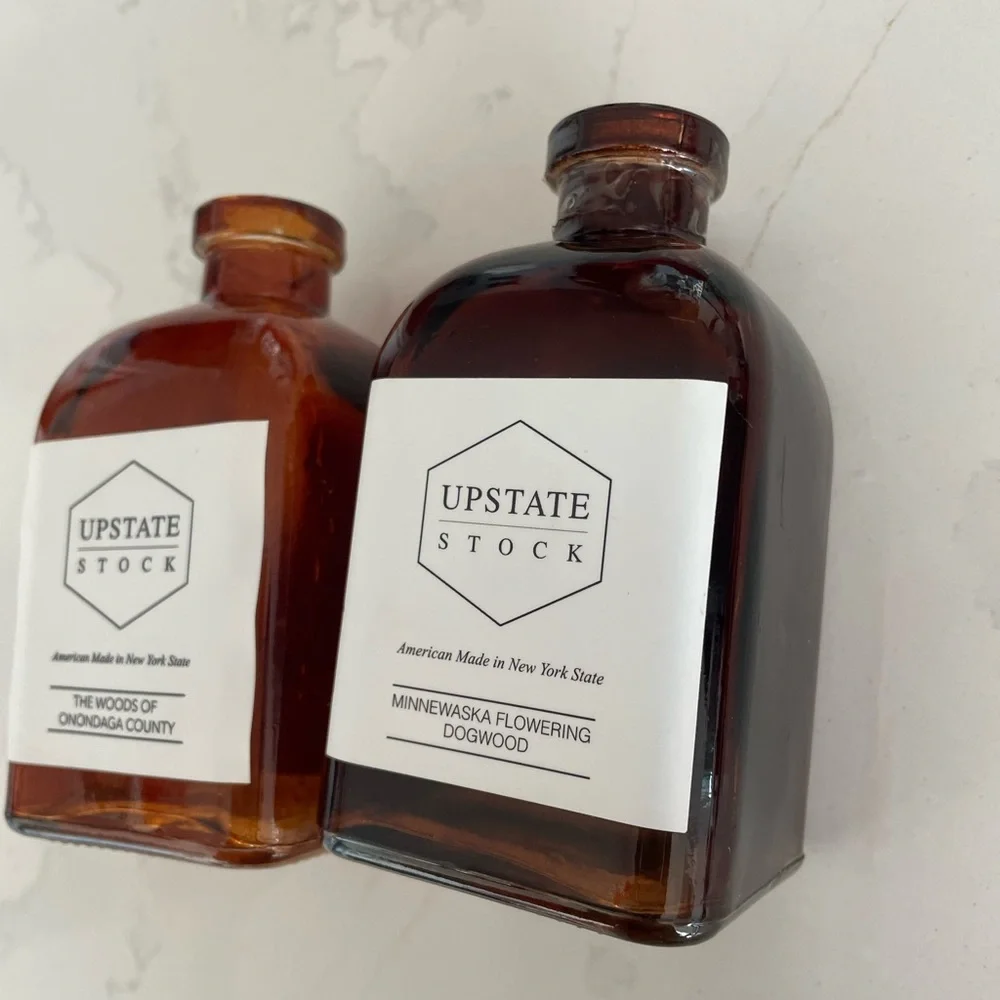 Set of 2 Amber Apothecary Bottles | Upstate Stock